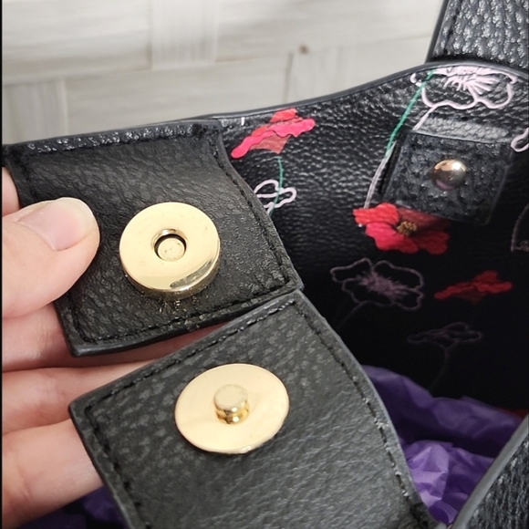 👉STEVE MADDEN BREECE BLK SATCHEL BAG W/ COLORFUL SCARF, STRAPS & POUCH ~VEGAN - Picture 5 of 11